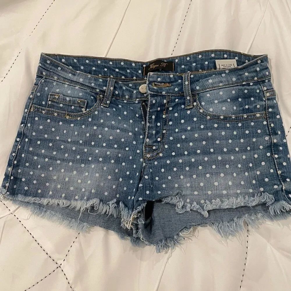 Polka Dot Jean Shorts